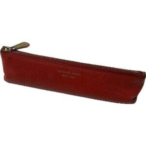 MICHAEL KORS - Leather pencil case Red 8.5x2